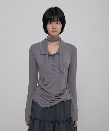Asymmetrical Draped Shirt